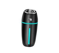 TOGEVAL Umidificatore Auto Portatile USB con Aromaterapia e Luci Colorate Spegnimento Intelligente Antisiccità Purifica Aria e Profuma Interni Auto Design Nero Compatto per Viaggi