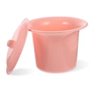 TOGEVAL Vasetto da Notte con Coperchio in Pp Rosa, Multifunzione e Resistente alle Macchie, per Bambini, Anziani e Donne in Gravidanza, Pratico da Usare in Casa