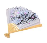 TOGEVAL Ventaglio Gigante Pieghevole in Seta Carta e bambù Decorazione Murale Cinese per Feste e Casa Ventaglio da Danza Portatile Oversize per Spettacoli e Matrimoni