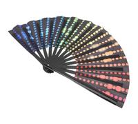 TOGEVAL Ventaglio Pieghevole in Bambù Nero, Ventilatore Manuale Resistente e Leggero, Ventaglio Decorativo Classico per Feste, Balli, Matrimoni e Accessori da Donna