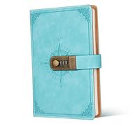 TOGEVAL Vintage con Serratura Combinazione Taccuino Personale con Slot per Carte Notebook per Ragazze Studenti e Business Blocco Note Sicuro per Confidenziali