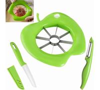 Togli Torsolo Mela, 3pcs Tagliamela Spicchi Acciaio Inox Taglia Mela Levatorsolo Mela Leva Torsolo Alle Mele Gadget Casa Multifunctional Sbuccia Mele Core Removal Set Taglia Frutta Green
