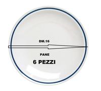 TOGNANA 6 PZ PIATTO PANE DM.16 FILO BLU LINEA AZETA PORCELLANA 6 2025