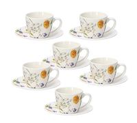 Tognana Audrey, Set 6 Tazzine Caffè con Piatto, New Bone China, Multicolore