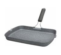 Tognana Bistecchiera Mythos Grill rettangolare in alluminio con manico pieghevole 34×24 cm Grigio