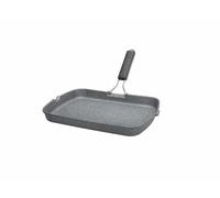 Tognana Bistecchiera Mythos Grill rettangolare in alluminio con manico pieghevole 34×24 cm Grigio