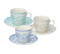 Tognana Celine, confezione 6 tazze te con piattino, new bone china, multicolor