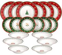 Tognana Christmas Toy, Servizio piatti 18 pezzi per 6 persone, Porcellana, color