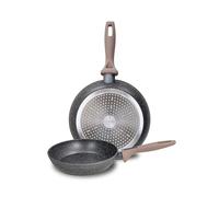 Tognana Class Stone, Set 2 padelle 24/28 cm, alluminio, nero
