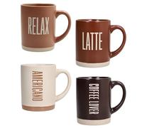 Tognana, Confezione 4 Mug 450 cc Barista, New Bone China, Multicolor