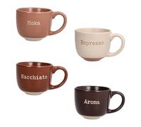 Tognana, Confezione 4 tazze caffè senza piatto 100 cc Barista, New Bone China, Multicolor