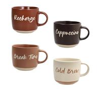 Tognana, Confezione 4 tazze senza piatto 370 cc Barista, New Bone China, Multicolor