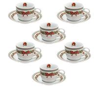 Tognana, Confezione 6 Tazze Caffè Con piatto Cc 80 Christmas Eve, Porcellana, Multicolor
