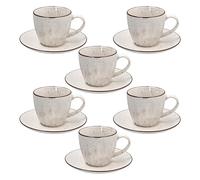 Tognana, Confezione 6 Tazze The Con piatto Cc 200, New Bone China, Beige