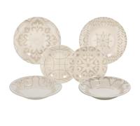 Tognana Dahlia Ivory, servizio piatti 18 pezzi per 6 persone, gres, beige