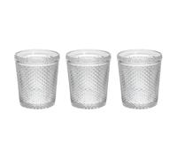 Set 3 Bicchieri Trasparenti Cc300 Diamante Vetro Trasparente