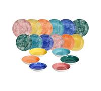 Tognana Fiesta, Servizio piatti per 6 persone 18 pezzi, porcellana, multicolor