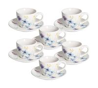 Tognana Florenne, confezione 6 tazze caffè con piatto, New Bone China, multicolor