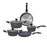 Tognana Gemstone, batteria di pentole e padelle 8 pezzi, alluminio, nero