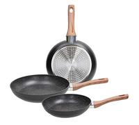 Tognana Great Stone, Set 3 Padelle 20/24/28 cm, Alluminio, Nero