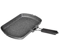 Tognana Bistecchiera Mythos Grill rettangolare in alluminio con manico pieghevole 34×24 cm Grigio