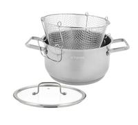 Tognana Iconiqa, friggitrice cm 22 con coperchio e cestello, acciaio, argento