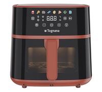 Tognana Iridea,Friggitrice ad aria 6L, doppia resistenza, display digitale, timer, 80-200°C, finestra, 1700W, Rosso Mela