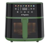 Tognana Iridea,Friggitrice ad aria 6L, doppia resistenza, display digitale, timer, 80-200°C, finestra, 1700W, Verde Salvia
