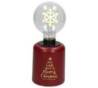 Tognana Lampada Fiocco Natale con Led H 21 Cm Christmas Lamp Rosso