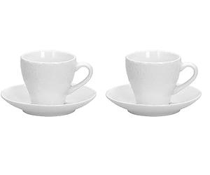 Tognana Margaret, Set 6 Tazzine Caffè con piatto cc 100, Porcellana, Bianco (Confezione da 2)