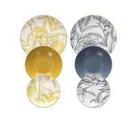 Tognana Marigold, servizio piatti 18 pezzi per 6 persone, porcellana, giallo, blu