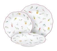 Tognana Millefiori, servizio piatti 18 pezzi per 6 persone, porcellana, bianco