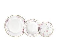 Tognana Mirabel, Servizio Piatti per 6 persone, 18 Pezzi, Porcellana, Bianco e Viola