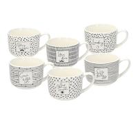 Tognana Mood, Set 6 tazze colazione, 450 cc, New Bone China, nero