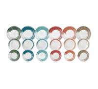 Tognana Nanami, Servizio piatti per 6 persone 18 pezzi, porcellana, multicolor