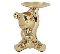 Tognana Orso con Vassoio Home Decor Bear H 21 Cm Ceramica Oro