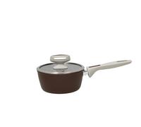 Tognana Pearlbrown stone, Casseruola 1 manico 16 cm con coperchio, alluminio forgiato, marrone