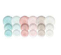 Tognana Pepper Bamboo, Servizio Piatti per 6 persone, 18 Pezzi, Porcellana, Multicolore