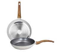 Tognana Pepper Bamboo, set 2 padelle 24/28 cm, alluminio stampato, alluminio forgiato, alluminio in fusione, bianco
