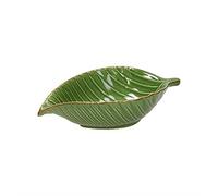 Tognana Relief Zaira Leaf Bowl in the shape and structure of a leaf, green, 20 x 12 cm, made of ceramic