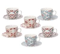 Tognana Ribeira, confezione 6 tazze the con piatto, New bone china, multicolor