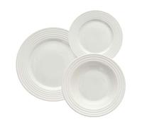 Tognana Rings servizio piatti per 6 persone, 18 pezzi, porcellana, bianco