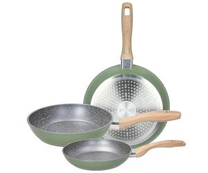 Tognana Sage Stone, set 3 padelle 20/24/28 cm, alluminio forgiato, verde