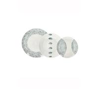 Tognana Madison Solstice Grey Servizio Piatti 18 Pezzi per 6 Persone in Porcellana, 6 Piatti Piani, 6 Piatti Fondi, 6 Piatti Dessert, Adatti per Lavastoviglie e Microonde