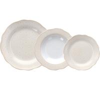 TOGNANA SET 18 PZ PIATTI NATALIZIO XMAS PORCELLANA DECORO BEIGE DIANA NATALE