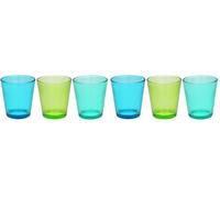 Tognana Set 3 Bicchieri, Vetro, Multicolore in tonalità azzurro (Confezione da 2)