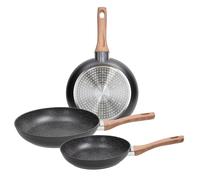 Tognana Great Stone, Set 3 Padelle 20/24/28 cm, Alluminio, Nero