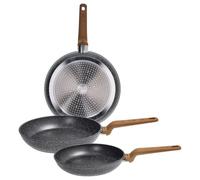 Set 3 padelle TOGNANA WILD STONE, Compatibile con piano cottura a gas e induzione, Ø 20/24/28 cm, Alluminio forgiato, Grigio