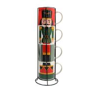 Tognana, Set 4 Mug Cc370 impilabili Con supportoToy Soldier, New Bone China, Multicolor