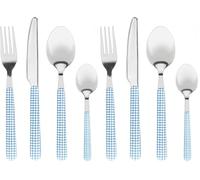 Tognana, Set 4 Posate Vichy Blue, Acciaio 18/0, Azzurro (Confezione da 2)